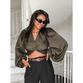 Blouse cache-coeur Badra - Kaki