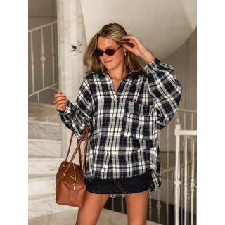 Chemise à carreaux Alexine - Bleu marine
