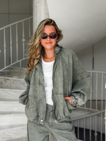 Veste en jeans Tayra - Kaki