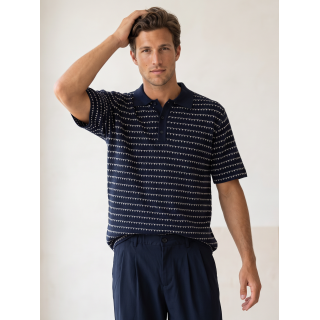 Polo à motifs Falco - Bleu marine