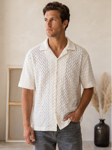 Chemise à manches courtes Mathéo - Ecru