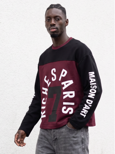 Pull Ivar - Noir/Bordeaux