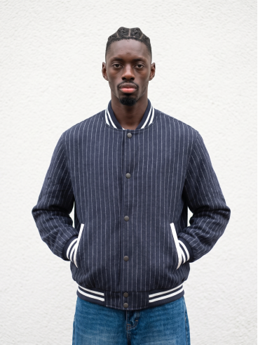 Bomber ligné Loucas - Bleu marine