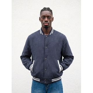 Bomber ligné Loucas - Bleu marine
