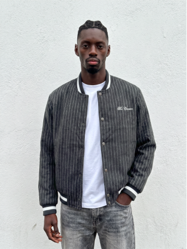 Bomber ligné Loucas - Gris foncé