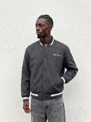 Bomber ligné Loucas - Gris foncé