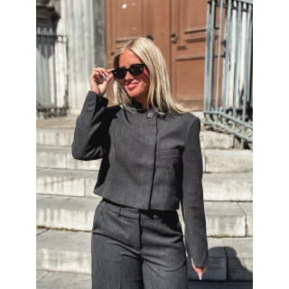 Blazer court Adalée - Gris chiné