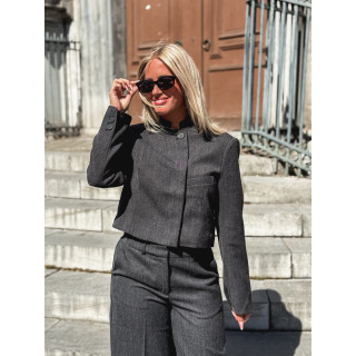 Blazer court Adalée - Gris chiné