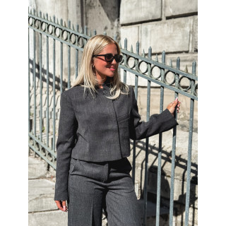 Blazer court Adalée - Gris chiné