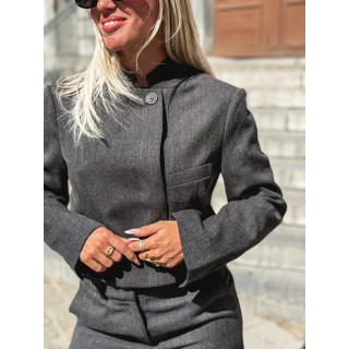 Blazer court Adalée - Gris chiné