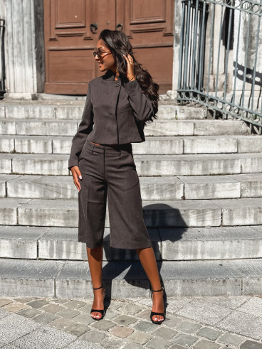 Blazer court Adalée - Chocolat