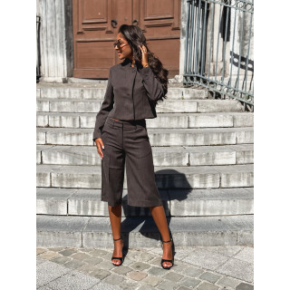 Blazer court Adalée - Chocolat