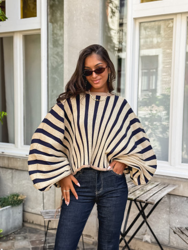 Pull Elina - Doré/ Bleu marine