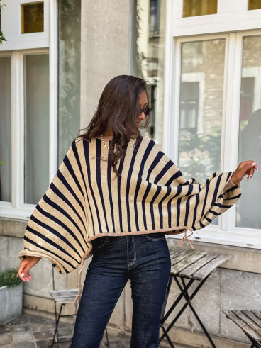 Pull Elina - Doré/ Bleu marine