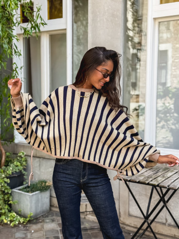 Pull Elina - Doré/ Bleu marine