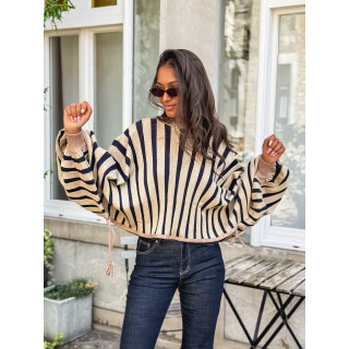 Pull Elina - Doré/ Bleu marine