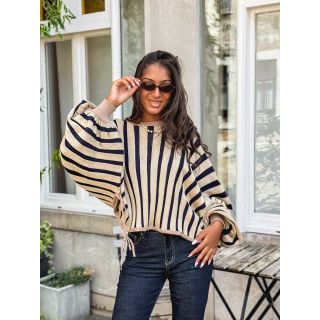 Pull Elina - Doré/ Bleu marine