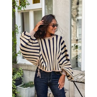 Pull Elina - Doré/ Bleu marine