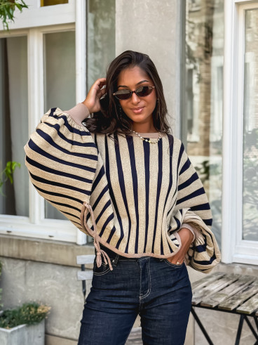 Pull Elina - Doré/ Bleu marine
