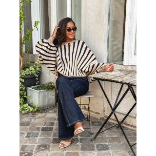 Pull Elina - Doré/ Bleu marine