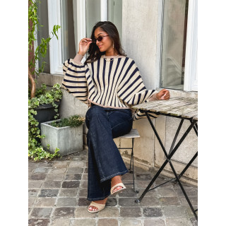 Pull Elina - Doré/ Bleu marine