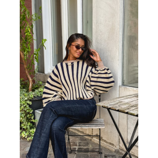 Pull Elina - Doré/ Bleu marine