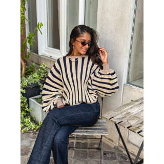 Pull Elina - Doré/ Bleu marine