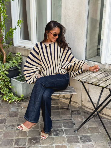 Pull Elina - Doré/ Bleu marine