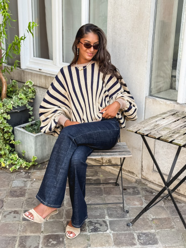 Pull Elina - Doré/ Bleu marine
