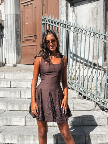 Robe courte Althéa - Chocolat