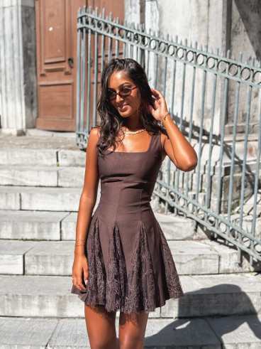 Robe courte Althéa - Chocolat