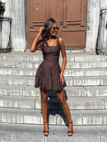 Robe courte Althéa - Chocolat
