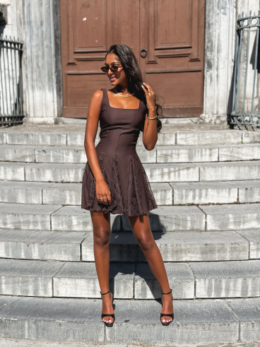 Robe courte Althéa - Chocolat