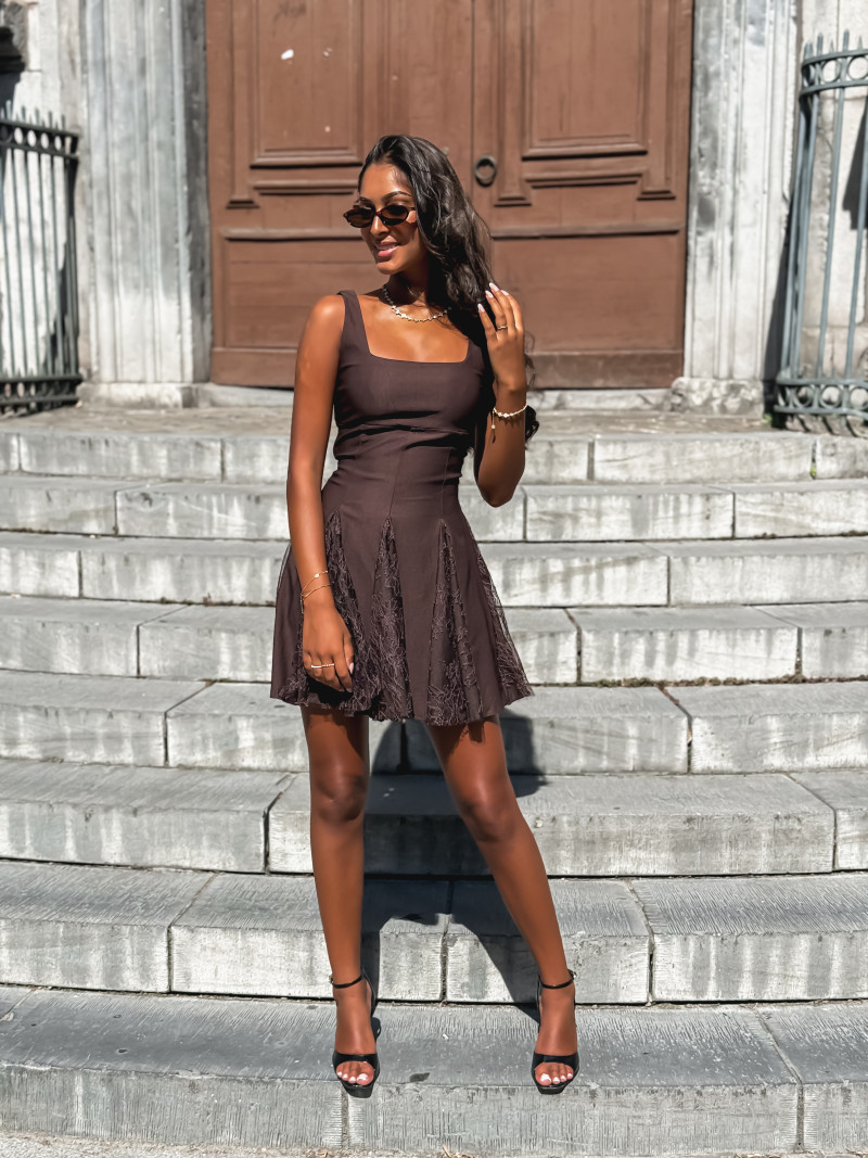 Robe courte Althéa - Chocolat