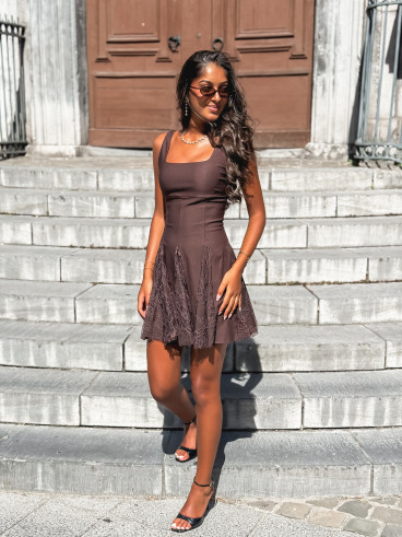 Robe courte Althéa - Chocolat