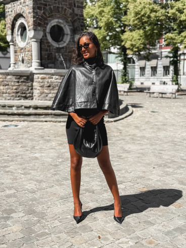 Cape en simili Wallis - Noir