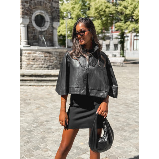 Cape en simili Wallis - Noir
