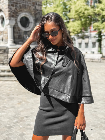Cape en simili Wallis - Noir
