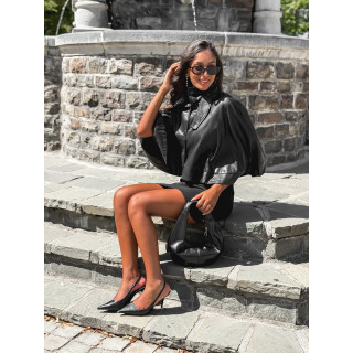 Cape en simili Wallis - Noir