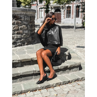 Cape en simili Wallis - Noir
