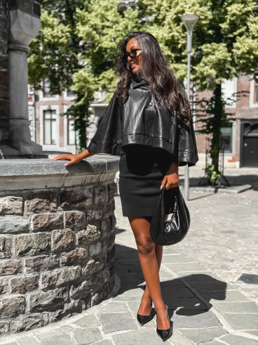 Cape en simili Wallis - Noir