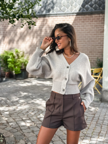 Gilet court Amaïa - Taupe Gilet court Amaïa - Taupe