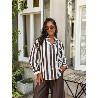 Chemise Anya - Chocolat/Blanc