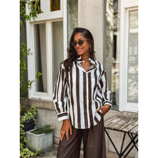 Chemise Anya - Chocolat/Blanc