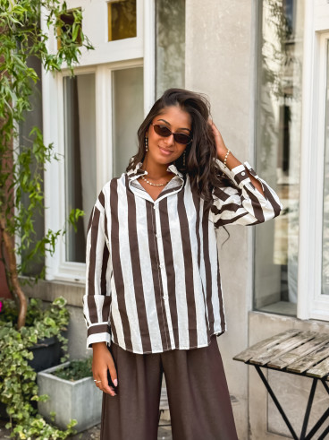 Chemise Anya - Chocolat/Blanc