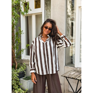 Chemise Anya - Chocolat/Blanc
