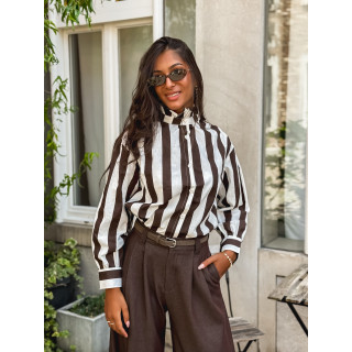 Chemise Anya - Chocolat/Blanc