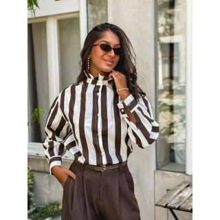 Chemise Anya - Chocolat/Blanc