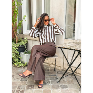 Chemise Anya - Chocolat/Blanc