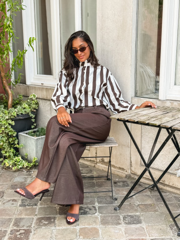Chemise Anya - Chocolat/Blanc